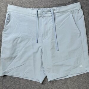 Mizzen‎ & Main Deck Shorts Men XL Blue Carolina Solid Straight Stretch Beach EUC